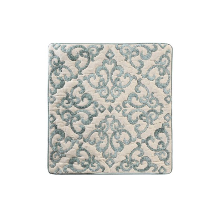 DKD Home Decor Funda Cojín Tradicional Azul de Polyester con Zipper 50 x 50 cm