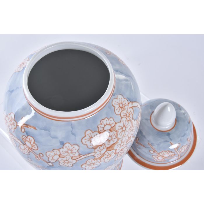 DKD Home Decor Jarrón de Porcelana Oriental con Flores Azul Naranja 37 cm alto 2 DKD Home Decor Jarrón de Porcelana Oriental con Flores Azul Naranja 37 cm alto 2