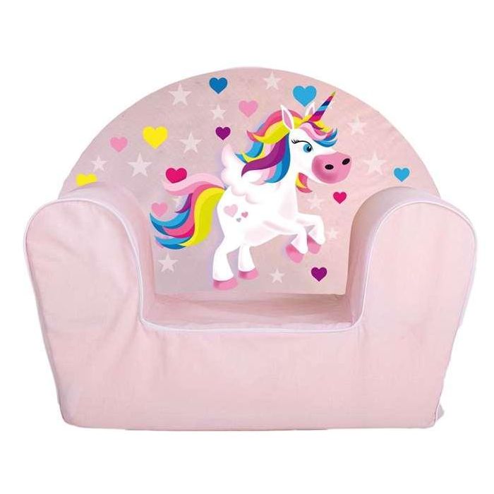 Creaciones Llopis Sillón Infantil de Poliéster con Diseño Unicornio para Niños 3+ Años, No Requiere Montaje
