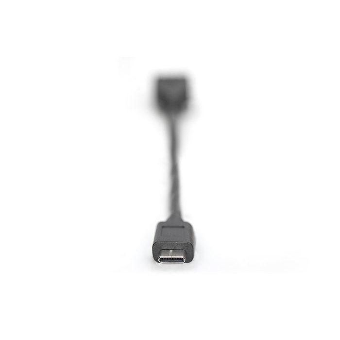Digitus Cable Adaptador USB-C a USB-A OTG, SuperSpeed USB 3.0 (5Gbps), 3A Power Delivery, 0.15m, Carga y Sincronización Rápida, Reversible 3