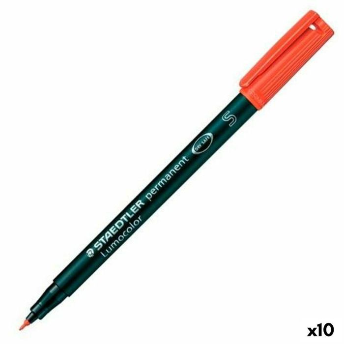 Rotulador Staedtler Lumocolor Retroproyeccion Punta De Fibra Permanente 313-2 Rojo Punta Super Fina Redonda 0.4 mm 10 unidades