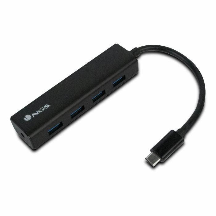 NGS Hub 4 Puertos USB 3.0 a USB-C WONDERHUB4, Compatible con Macbooks, Portátiles y PC, Negro NGS Hub 4 Puertos USB 3.0 a USB-C WONDERHUB4, Compatible con Macbooks, Portátiles y PC, Negro