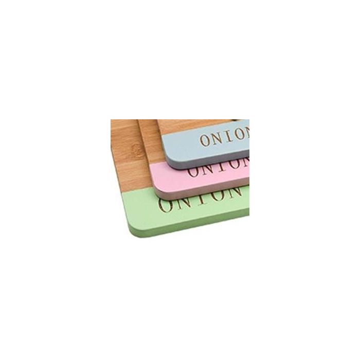 DKD Home Decor Tabla de Cortar de Bambú e Inox para Queso, Set de 4 Piezas, Colores Surtidos, Pack de 3 Unidades, 33.5x24x2 cm 1