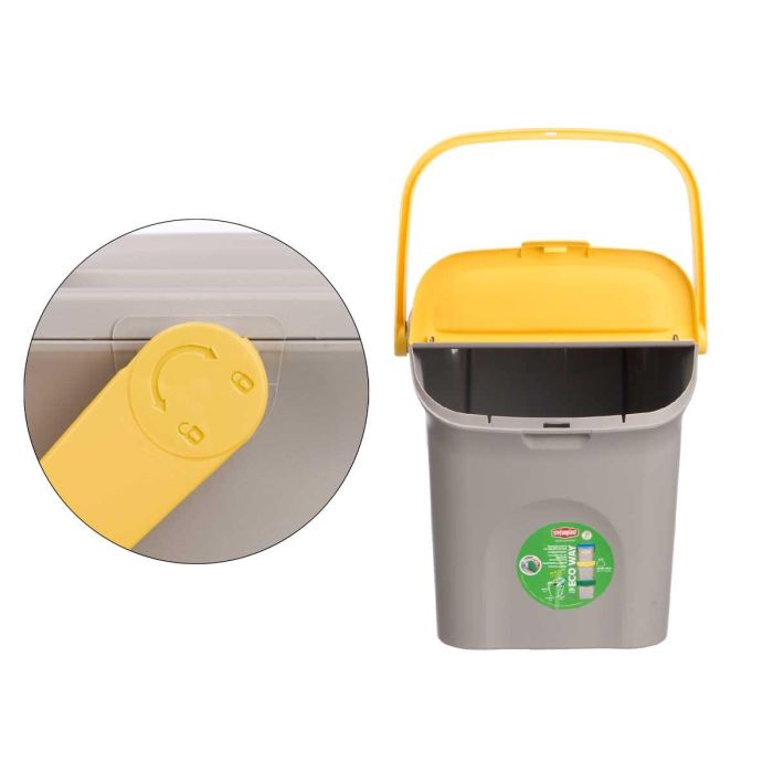 Cubo Basura 28L Apilable Ecoway Amarillo Stefanplast 38X41CM (6 Unidades) 3 Cubo Basura 28L Apilable Ecoway Amarillo Stefanplast 38X41CM (6 Unidades) 3