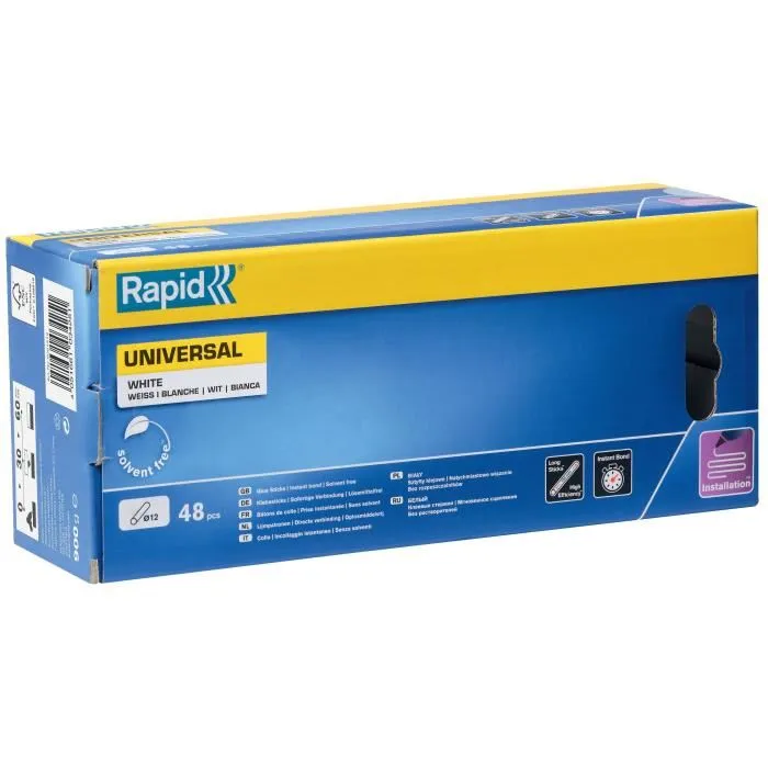 Rapid RAP4051661034251 Pegamento Ø12mm 48 Barras Blanco Alta Fluidez Tiempo Fraguado 15 Seg 4