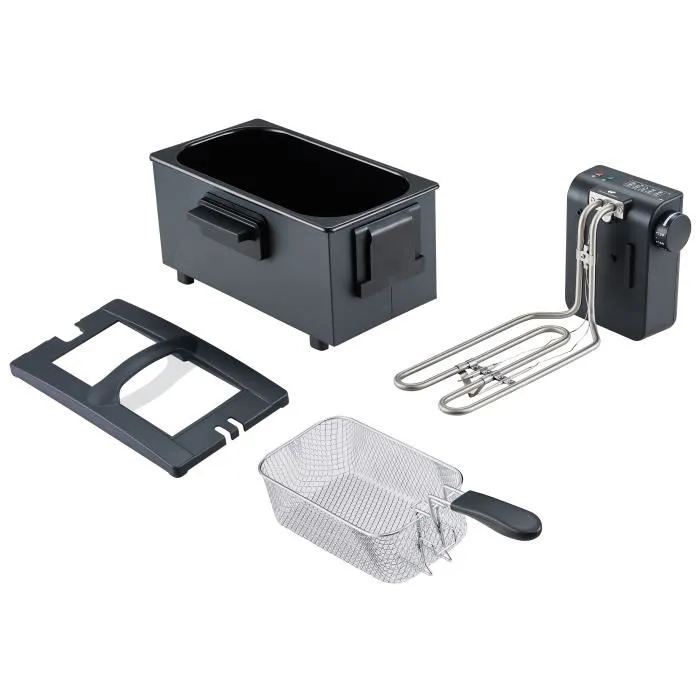 Continental Edison Freidora de Aire 3 Litros 2000W, 1 Cesta Negra, Modelo CEFR3BLK