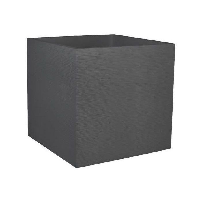 EDA PLASTIQUE Caja de flores cuadrada Graphit - 57 L - 49.5 x 49.5 x 49.5 cm - Gris antracita EDA PLASTIQUE Caja de flores cuadrada Graphit - 57 L - 49.5 x 49.5 x 49.5 cm - Gris antracita