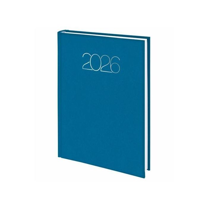 Deusto D07 Base 58 Dp 682 Dietario Premium 2026 Multilingüe Encuadernación Cosida Cinta Registro 14.5x20.5 cm Azul Metal