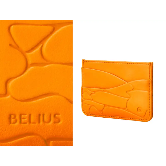 Belius Cocktails Bolígrafo y Tarjetero de Aluminio y Símil Piel, Naranja Plateado con Tinta Azul, Protección RFID, Caja Diseño 9