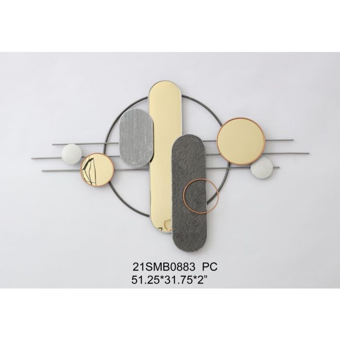 Decoración de Pared DKD Home Decor Gris Dorado Metal PVC Moderno (130 x 5 x 80,6 cm)