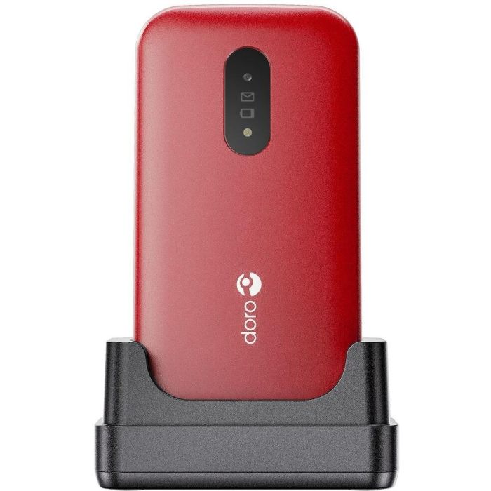 Doro 2820 Teléfono móvil con tapa 4G, 2.8" rojo/blanco, cámara, Bluetooth 5.0, 1000 mAh, sin cargador 1