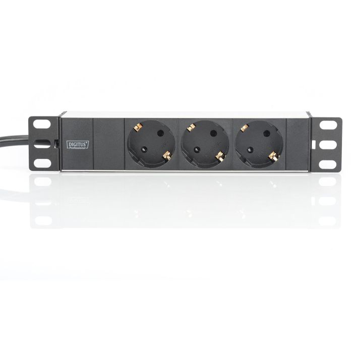 Digitus Regleta Enchufes 1HE, 3 Tomas Tipo F con Interruptor, Perfil Aluminio, Cable 2m Negro, 250V 16A 2 Digitus Regleta Enchufes 1HE, 3 Tomas Tipo F con Interruptor, Perfil Aluminio, Cable 2m Negro, 250V 16A 2