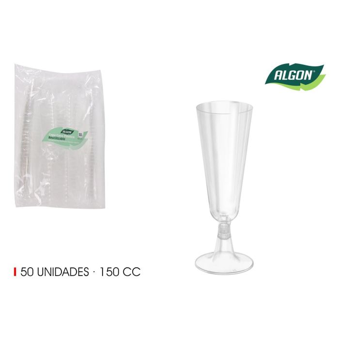 Set de 50 copas de cava transparentes 150 cc Algon (6 Cajas) Set de 50 copas de cava transparentes 150 cc Algon (6 Cajas)
