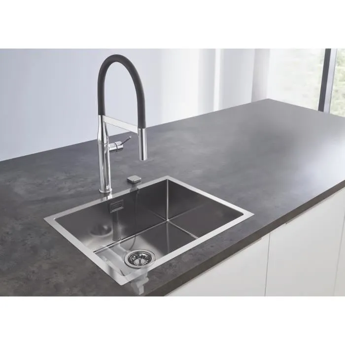 Grohe Fregadero de Acero Inoxidable K700 31726SD0 60-S 55/45 1 Cubeta 500x400x200 mm Instalación Empotrada 1