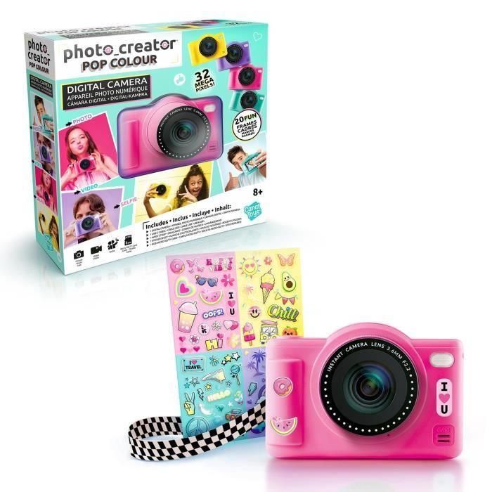 Canal Toys - Creador de Fotos -Cámara Digital Pop Color Rosa- Con Tarjeta SD de 32GB incluida