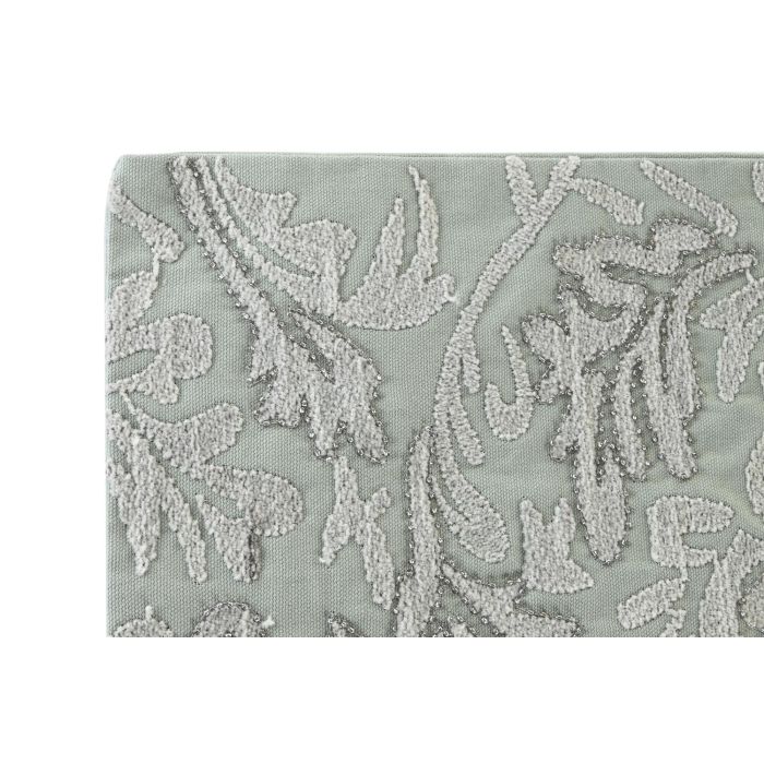 DKD Home Decor Funda Cojin Verde 50x50 cm Algodon Poliester Floral Cierre Cremallera Oculta 1