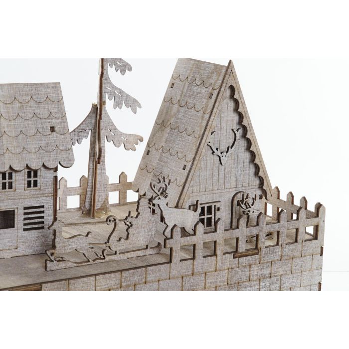 DKD Home Decor Decoración Navidad Alpina Casas con Iluminación LED de Madera Marrón 15x20x45 cm 2 DKD Home Decor Decoración Navidad Alpina Casas con Iluminación LED de Madera Marrón 15x20x45 cm 2