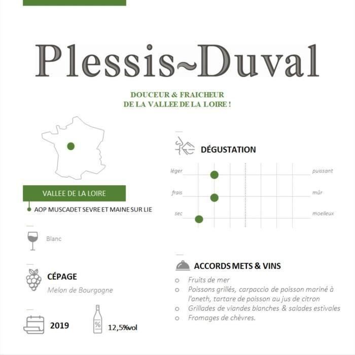 Plessis-Duval 2019 Muscadet Sevre et Maine sur Lie - Vino blanco del Loira 1