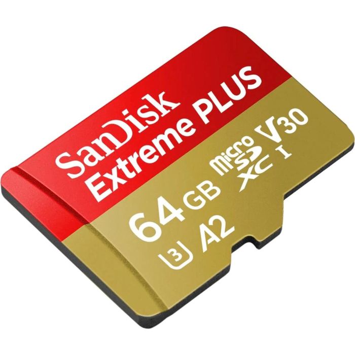 Sandisk SDSQXBU-064G-GN6MA Tarjeta Memoria MicroSDXC Extreme PLUS 64GB Clase 10 UHS-I U3 V30 A2 con Adaptador SD 1 Sandisk SDSQXBU-064G-GN6MA Tarjeta Memoria MicroSDXC Extreme PLUS 64GB Clase 10 UHS-I U3 V30 A2 con Adaptador SD 1