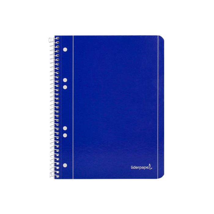 Cuaderno Espiral Liderpapel A5 Micro Serie Azul Tapa Blanda 80H 75 gr Horizontal 6 Taladros Azul 1