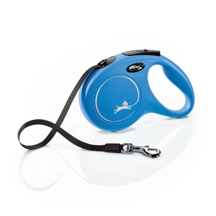 Flexi Correa Retráctil New Classic de Cinta de Nylon y Plástico para Perros, Talla M, 5 Metros, Azul 2 Flexi Correa Retráctil New Classic de Cinta de Nylon y Plástico para Perros, Talla M, 5 Metros, Azul 2