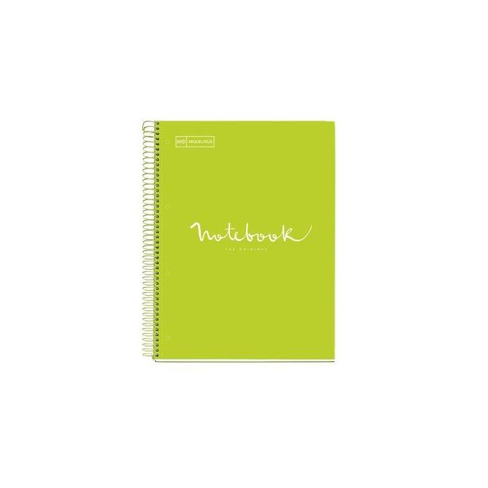 Bloc Miquelrius Emotions Notebook 5 Micro.Tapa Extra A4 120H 90G Cuadric.5X5 Lima (Set de 5)