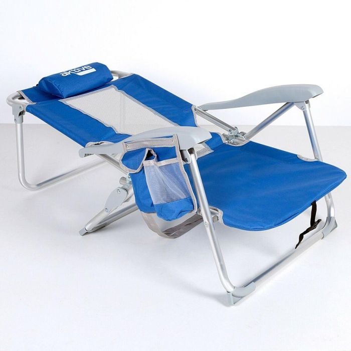 Silla de Playa Aktive Azul Blanco 49 x 78 x 56 cm (2 Unidades) 5