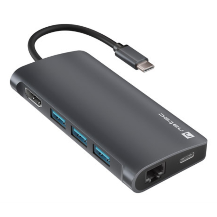 NATEC NMP-2162 Base para Portátil y Replicador de Puertos Alámbrico USB 3.2 Gen 1 Type-C Gris