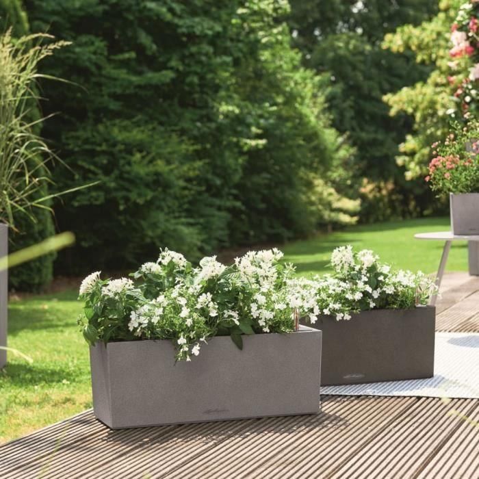 Lechuza LEC4008789156501 Jardiniere Balconera Piedra 50 - 50x19x19 cm - Kit Completo - Gris Piedra - 8 L 3