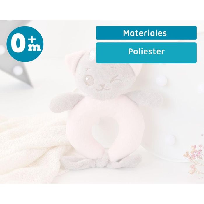 KioKids Sonajero Peluche Gatito Rosa para Bebés +3 Meses | Juguete Suave y Blandito para Desarrollo Sensorial y Auditivo 5 KioKids Sonajero Peluche Gatito Rosa para Bebés +3 Meses | Juguete Suave y Blandito para Desarrollo Sensorial y Auditivo 5