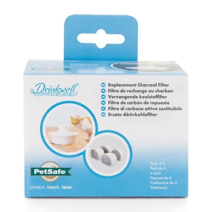 DRINKWELL 4 filtros de carbón de repuesto para fuentes Avalon y Pagoda - Para gatos y perros 1