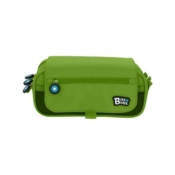 Grafoplás Portatodo Triple C-Solapa Bits&Bobs Verde - 23x10x10 cm, Triple Capacidad, Tiradores con Logo, Varios Colores