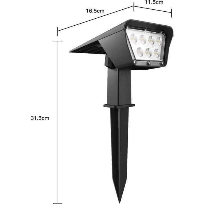 Juego de 2 focos solares Proyector 2 en 1 para pegar o fijar - LUMISKY - CURTIS - H31,5 cm - LED blanco 5