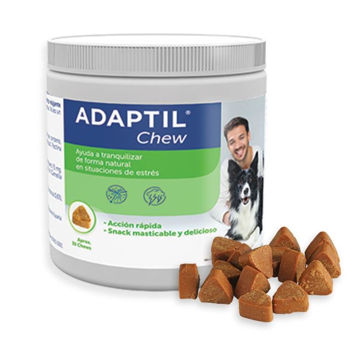 Adaptil Chews para Perros Ansiosos y Estresados - 30 Comprimidos Masticables Blandos con Calostro y Triptófano, Sabor Delicioso 2 Adaptil Chews para Perros Ansiosos y Estresados - 30 Comprimidos Masticables Blandos con Calostro y Triptófano, Sabor Delicioso 2