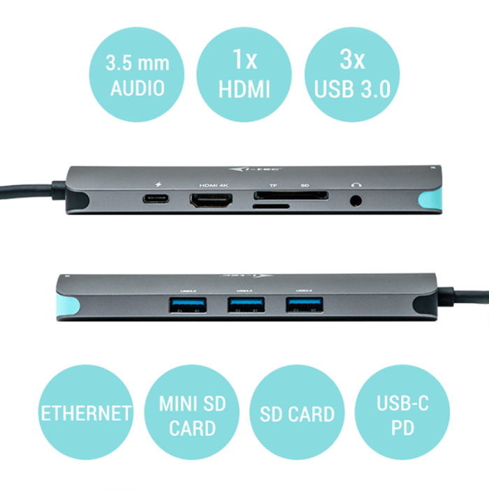 Hub USB i-Tec C31NANODOCKLANPD 1 Hub USB i-Tec C31NANODOCKLANPD 1