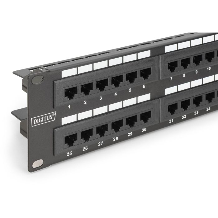 DIGITUS Patchpanel 2HE 48-Port Cat6 ungeschirmt schwarz 2
