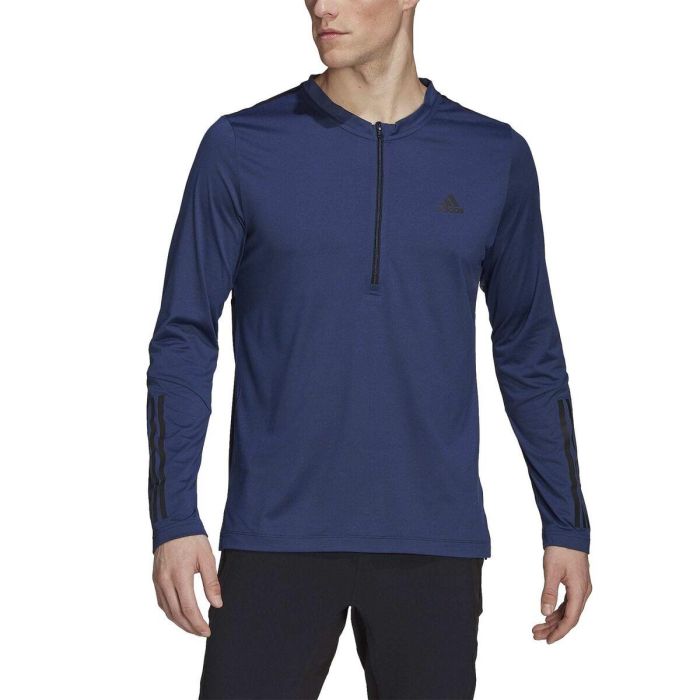 Camiseta de Manga Corta Hombre Adidas 1/4-Zip Azul oscuro 39 9