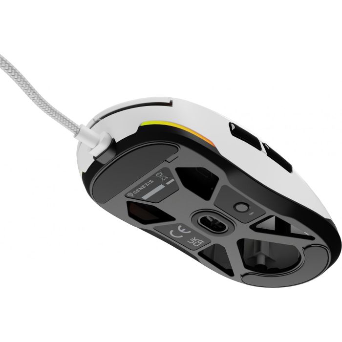 GENESIS Krypton 660 Ratón Gaming Óptico Ambidextro 12000 DPI, Ultraligero 49g, Cable USB Paracord, Huano Purple 90M Clicks, Blanco 13 GENESIS Krypton 660 Ratón Gaming Óptico Ambidextro 12000 DPI, Ultraligero 49g, Cable USB Paracord, Huano Purple 90M Clicks, Blanco 13
