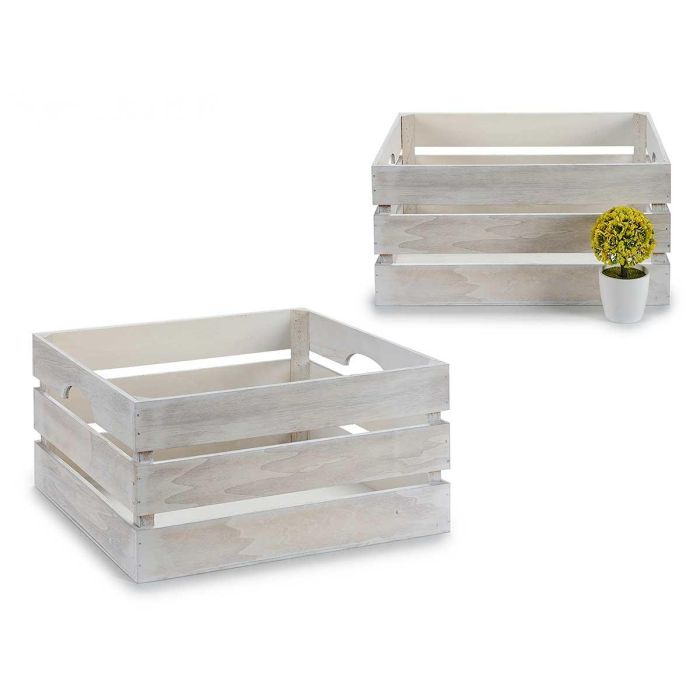 Giftdecor Caja Blanco Envejecido 41x31x20 cm Madera Álamo con Cuerda Hilo de Palomar (9 Unidades) Giftdecor Caja Blanco Envejecido 41x31x20 cm Madera Álamo con Cuerda Hilo de Palomar (9 Unidades)
