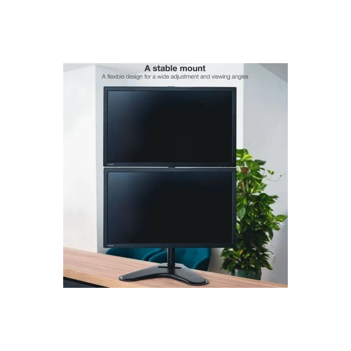 Tooq Soporte Sobremesa Doble Monitor DB1703TNV-B, Giratorio, Inclinable, para Pantallas 17'-32', hasta 9kg cada uno 2