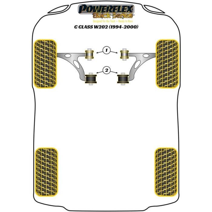 Powerflex PFF40-602BLK Delantero Track Brazo De Suspension Trasero Silentblock Poliuretano Negro