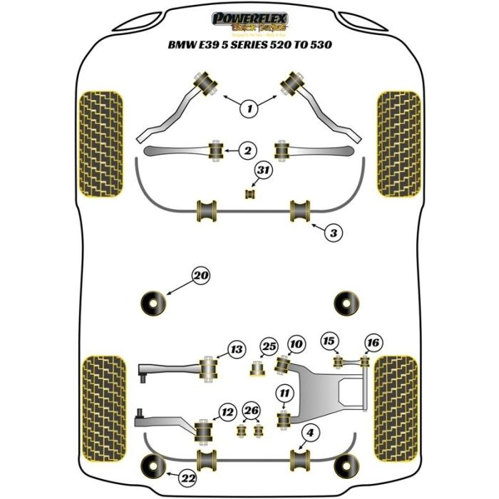 Powerflex Front Lower Tie Bar To Chassis Bush 2 Powerflex Front Lower Tie Bar To Chassis Bush 2