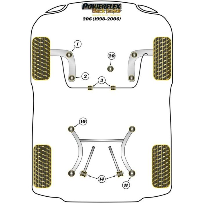 Powerflex Silentblock De La Barra Estabilizadora Delantera To Chassis Bush 22 mm 2 Powerflex Silentblock De La Barra Estabilizadora Delantera To Chassis Bush 22 mm 2