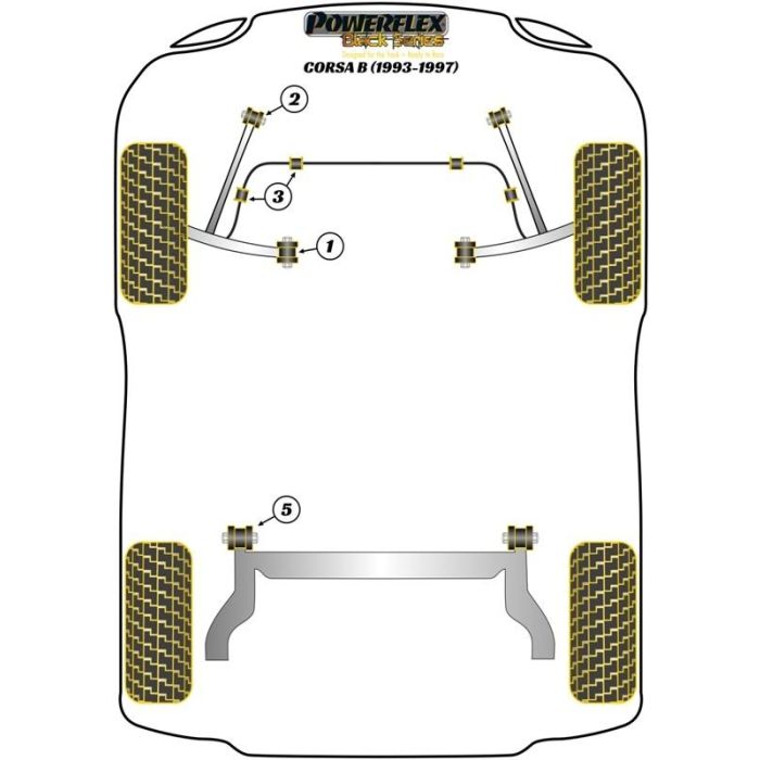 Powerflex Delantero Barra Estabilizadora Mounts PFF80-205BLK en Poliuretano para Mayor Precisión y Durabilidad