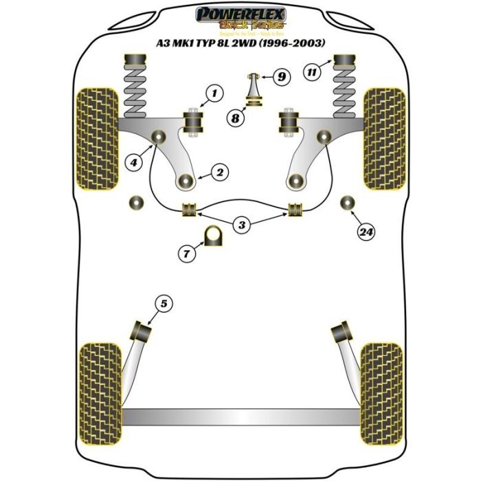 Powerflex Silentblock Trasero Del Trapecio Delantero., Pattern Arm 2 Powerflex Silentblock Trasero Del Trapecio Delantero., Pattern Arm 2