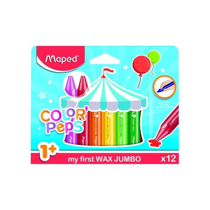 Ceras Maped Wax Jumbo Color Peps Estuche De 12