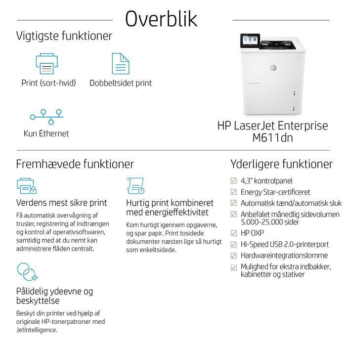 HP M611dn Impresora Láser Enterprise Dúplex con Red, JetIntelligence para Documentos Profesionales y Seguridad Avanzada 3 HP M611dn Impresora Láser Enterprise Dúplex con Red, JetIntelligence para Documentos Profesionales y Seguridad Avanzada 3