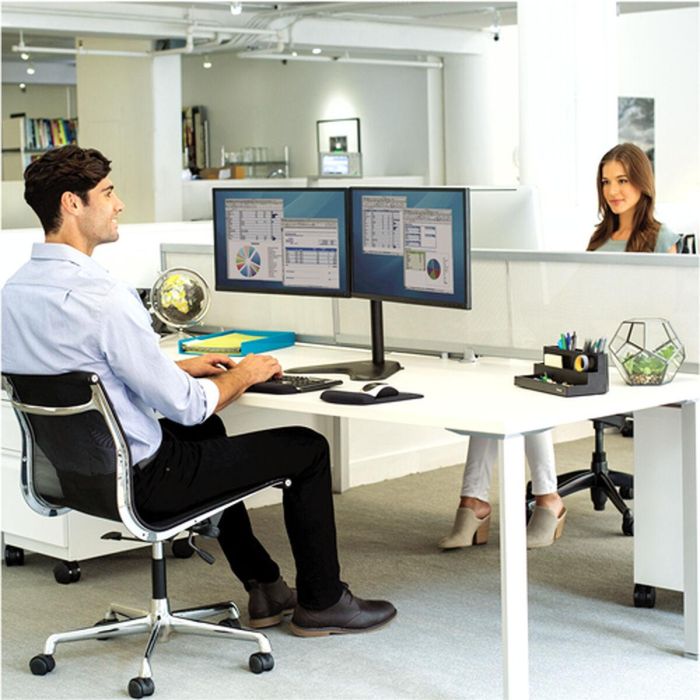 Fellowes Peana Para Monitor Doble Seasa Series Negro, hasta 30" y 16 kg, Ajustable, VESA 75x75/100x100 1 Fellowes Peana Para Monitor Doble Seasa Series Negro, hasta 30" y 16 kg, Ajustable, VESA 75x75/100x100 1