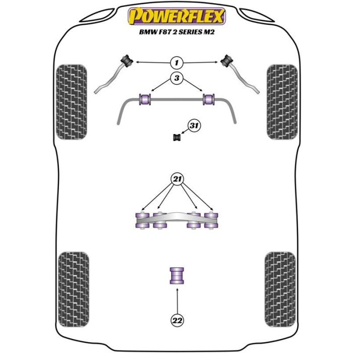Powerflex Silentblock Delantero Del Diferencial Trasero 1