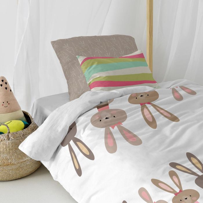 Juego de funda nórdica HappyFriday Moshi Moshi Rabbit Family Multicolor Cama de 80 2 Piezas 4